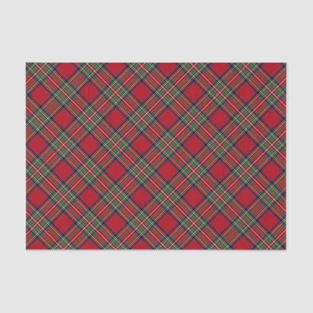 Red Green Kariert Rustic Classic Stewart Tartan Seidenpapier (Vorderseite)