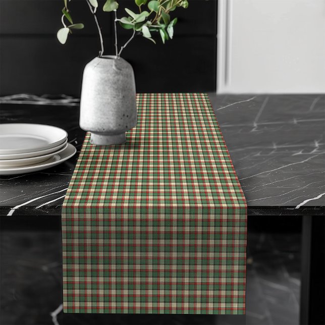 Red Green Kariert Table Runner für Ferien Großer Tischläufer (Red Green Plaid Table Runner for the Holidays)