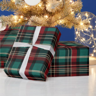 Red Green Karierte Weihnachten Geschenkpapier