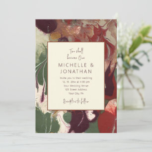 Red Green Lila Abstrakt Art Christlich Wedding Einladung