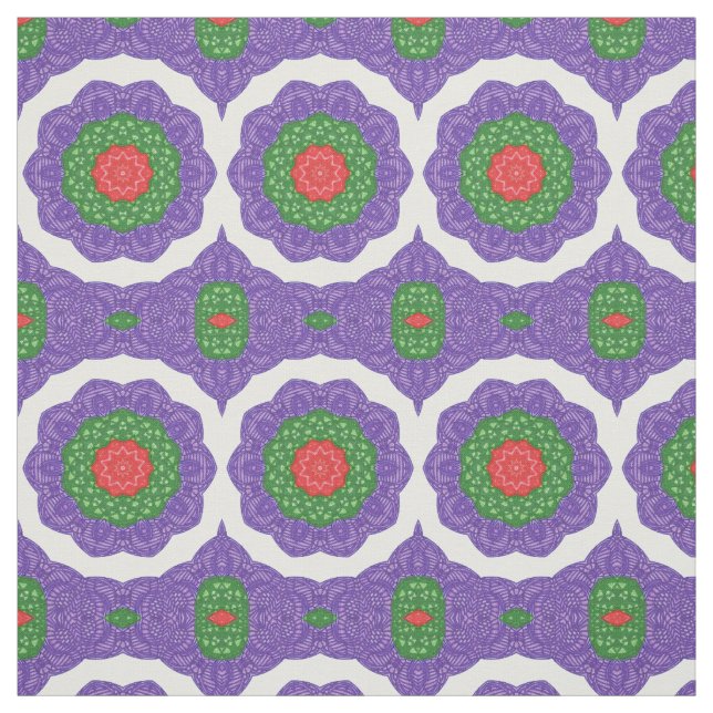 Red Green Lila White Kaleidoskop Stoff (Muster)