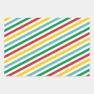 Red Green Lines Zig Zag Streifen Weihnachtsgeschen Geschenkpapier Set