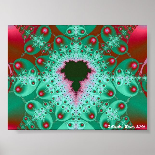 Red & Green Mandelbrot Poster (Vorne)