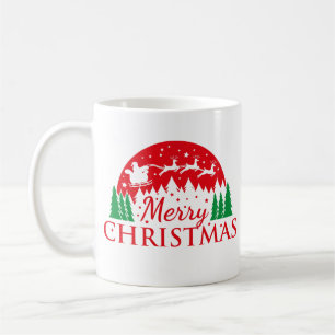 Red Green Merry Christmas Santa Sleigh Kaffeetasse