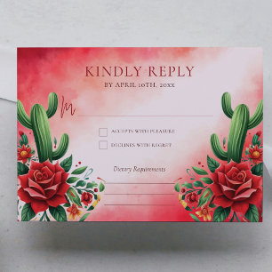 Red Green mexikanischen Stil Quinceañera UAwg Begleitkarte