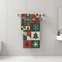 Red Green Mitte Jahrhundert Moderner Checkered Hol