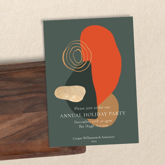 Red Green Modern Abstrakt Business Holiday Party Einladung (Von Creator hochgeladen)