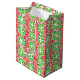 Red & Green Mosaik Geschenktasche Mittlere Geschenktüte
