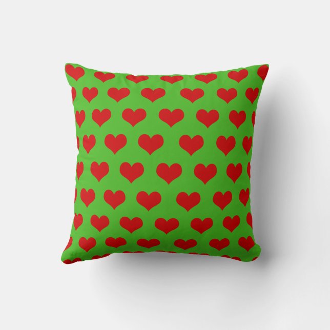 Red Green Niedlich Cosy Moderne Romantische Herzli Kissen (Rückseite)