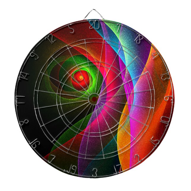 Red Green Orange Modern Abstrakt Art Pattern #22 Dartscheibe (vorne)