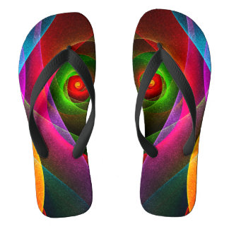 Red Green Orange Modern Abstrakt Art Pattern #22 Flip Flops