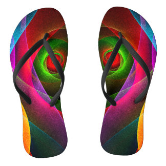 Red Green Orange Modern Abstrakt Art Pattern #22 Flip Flops