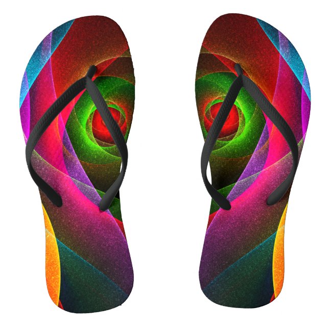 Red Green Orange Modern Abstrakt Art Pattern #22 Flip Flops (Fußbett)