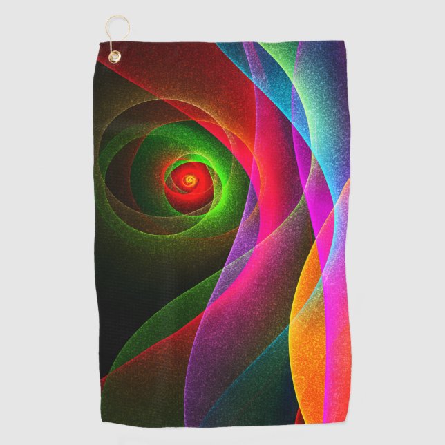Red Green Orange Modern Abstrakt Art Pattern #22 Golfhandtuch (Vorderseite)