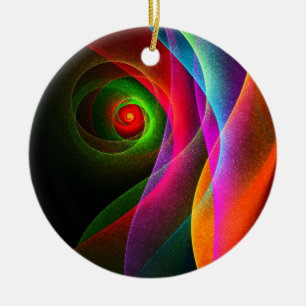 Red Green Orange Modern Abstrakt Art Pattern #22 Keramik Ornament