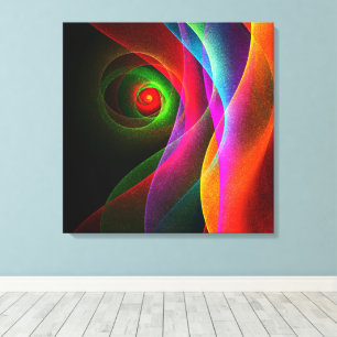 Red Green Orange Modern Abstrakt Art Pattern #22 Leinwanddruck