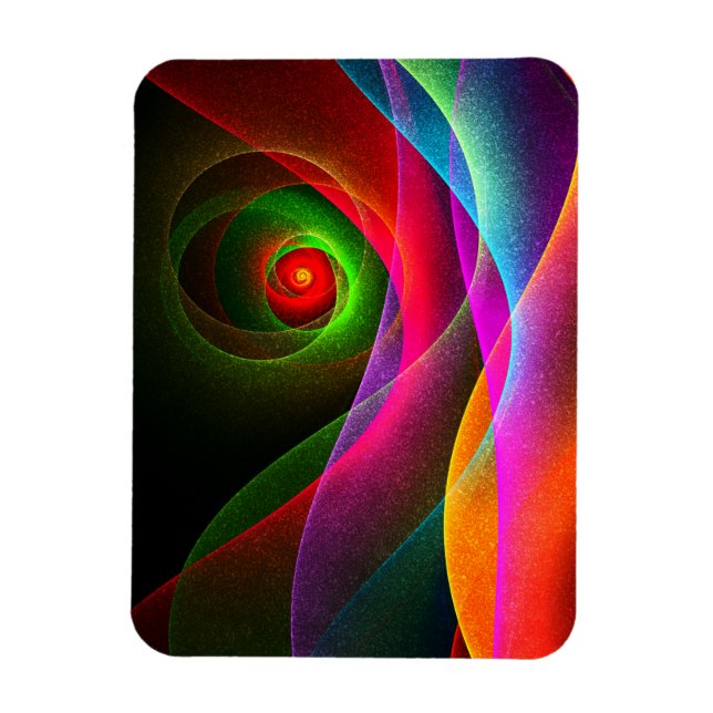 Red Green Orange Modern Abstrakt Art Pattern #22 Magnet (Vertikal)