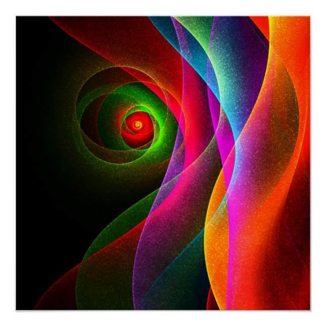 Red Green Orange Modern Abstrakt Art Pattern #22 Poster (Vorderseite)