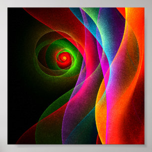 Red Green Orange Modern Abstrakt Art Pattern #22 Poster