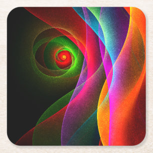 Red Green Orange Modern Abstrakt Art Pattern #22 Rechteckiger Pappuntersetzer