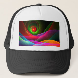 Red Green Orange Modern Abstrakt Art Pattern #22 Truckerkappe