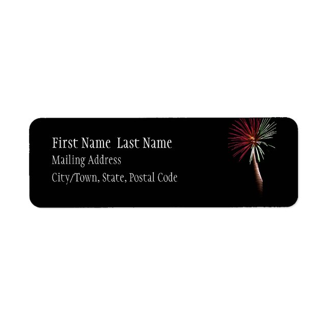 Red & Green Palm Address Label (Vorne)
