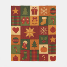 Red Green Patchwork Quilt Rustikales Bauernhaus Bl