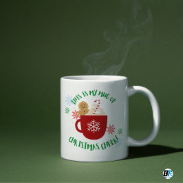 Red & Green Personal Snowflakes & Stars Fun Xmas Kaffeetasse