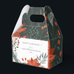 Red Green Poinsettia Floral Simple Business Geschenkschachtel<br><div class="desc">Wünschen Sie einen glücklichen Urlaub zu Ihren Kunden und Kunden mit dieser modernen poinsettia Blumenkästen in rot und grün.</div>