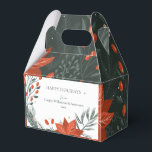 Red Green Poinsettia Floral Simple Business Geschenkschachtel<br><div class="desc">Wünschen Sie einen glücklichen Urlaub zu Ihren Kunden und Kunden mit dieser modernen poinsettia Blumenkästen in rot und grün.</div>