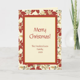 Red Green Poinsettias Christmas Feiertagskarte