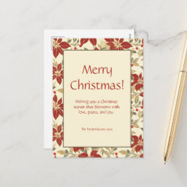 Red Green Poinsettias Christmas Feiertagspostkarte