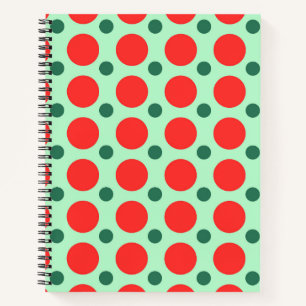 Red & Green Polka Dot Christmas Journal Notizbuch