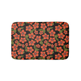 Red green purple Scarlet Pimpernel watercolor Badematte