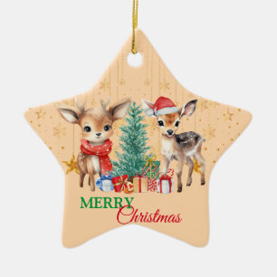 Red Green Rentier Santa Merry Weihnachtsfest Party Keramik Ornament