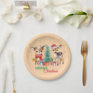 Red Green Rentier Santa Merry Weihnachtsfest Party Pappteller