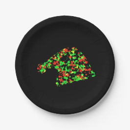 Red Green Santa Hat Splattered Paint  Pappteller