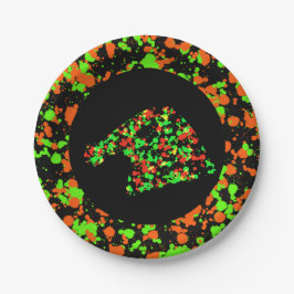 Red Green Santa Hat Splattered Paint  Pappteller