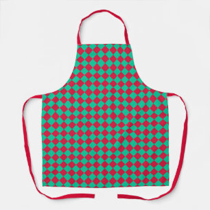 Red Green Schachbrett Diamond Pattern Schürze