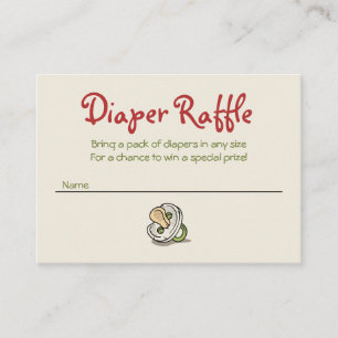Red Green Schnuller Diaper Raffle Begleitkarte