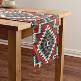 Red Green Schwarz-weiß Oriental Kilim Pattern Kurzer Tischläufer