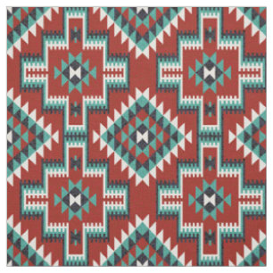 Red Green Schwarz-weiß Oriental Kilim Pattern Stoff