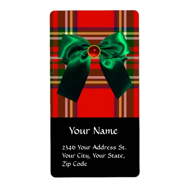 RED GREEN SCOTTISH TARTAN UND CHRISTMAS BOWS (Vorne)