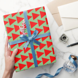 Red Green Simple Minimal Geometric Wrapping Paper Geschenkpapier