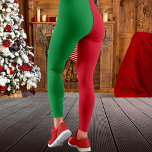 Red & Green Solid Color Block Weihnachten Leggings<br><div class="desc">Farbige Leggings in Rot und Grün für Frauen und Mädchen. Ideal für ein Weihnachts-Party-Outfit.</div>