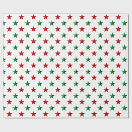 Red Green Stars Geschenkpapier