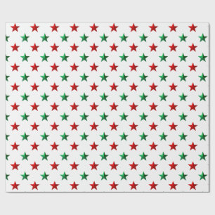Red Green Stars Geschenkpapier
