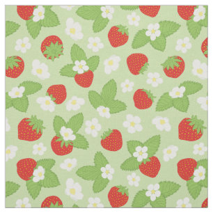 Red Green Strawberry Pattern Stoff