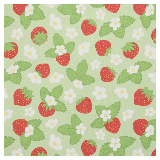 Red Green Strawberry Pattern Stoff (Muster)