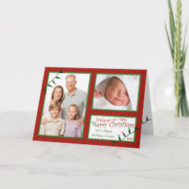 Red Green Strips, Lights Christmas Foto Card Feiertagskarte